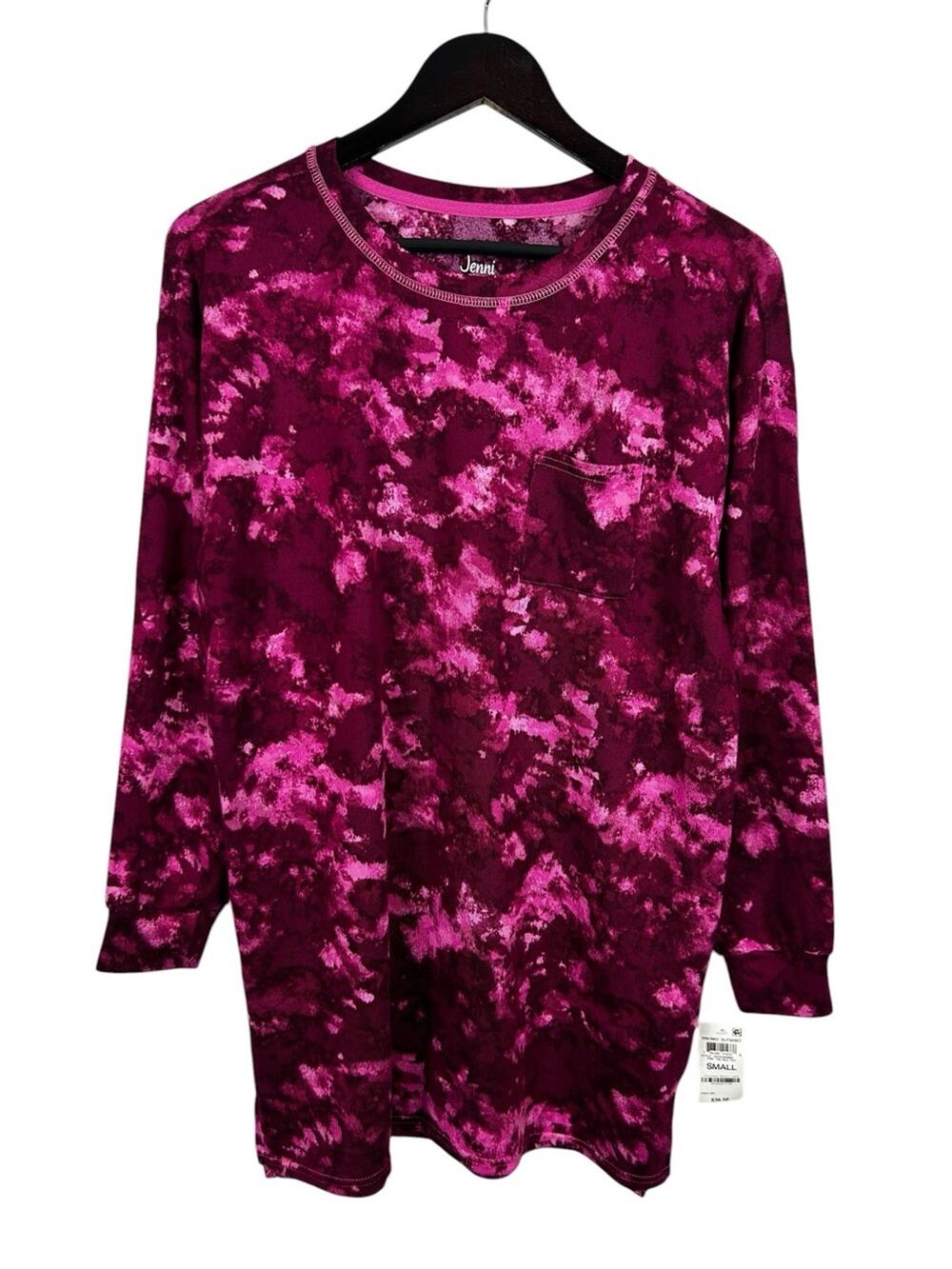 Jenni by Jennifer Moore Women's Pink Tie Dye Sleepshirt Size Small